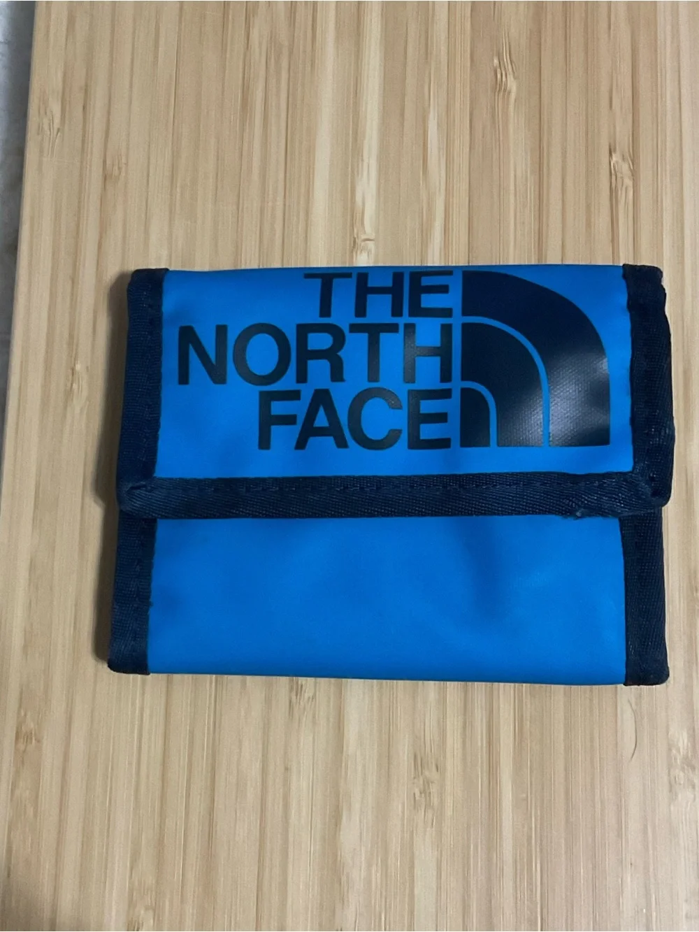 Vintage Retro Blue & Blue North Face Wallet, Velcro closure, EUC